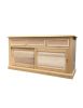 Madia credenza 2 ante scorrevoli 3 cassetti legno grezzo 157x53x80