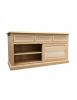Madia credenza 2 ante scorrevoli 3 cassetti legno grezzo 157x53x80