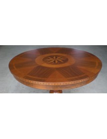 TAVOLO ROTONDO IN LEGNO INTARSIATO MISURA DIAMETRO 90 H.78