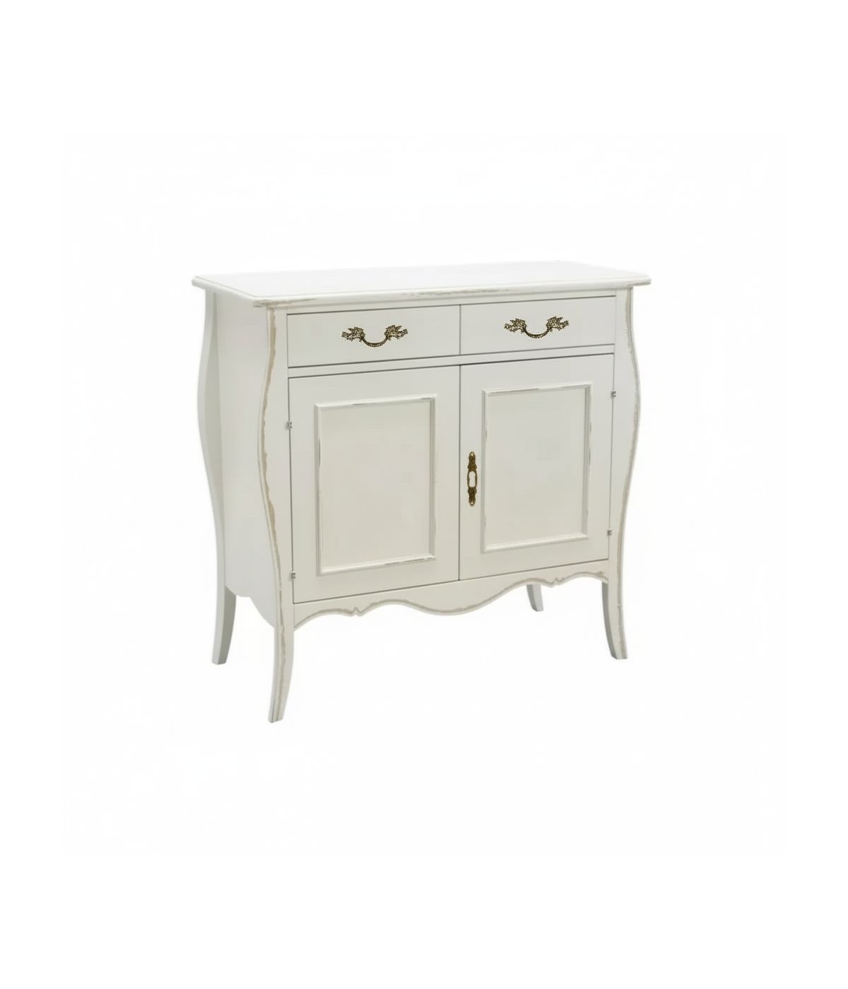 Madia Credenza classica legno bianco spigolato marrone 105x50x100