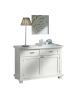 MOBILI 2G - MADIA CREDENZA IN LEGNO MASSELLO 2 ANTE LACCATO BIANCO L.120 P.45 H.83