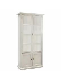 VETRINA CLASSICA IN LEGNO BIANCO ANTICATO 90X41X186H (1387)