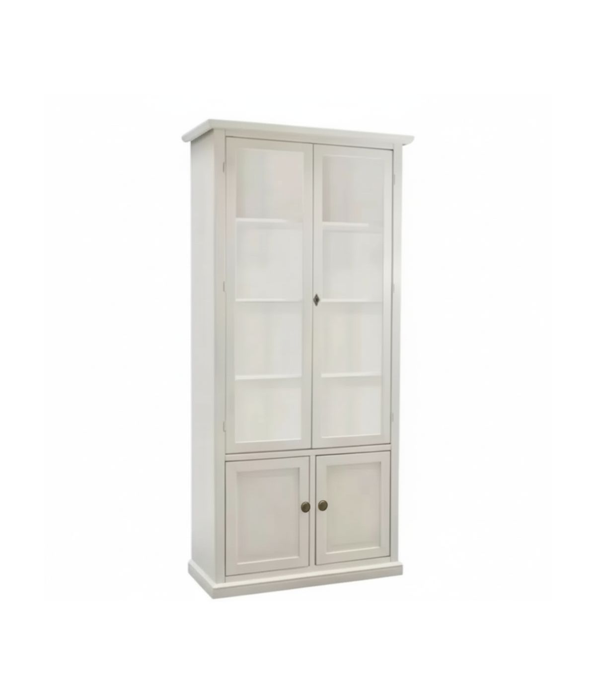 VETRINA CLASSICA IN LEGNO BIANCO ANTICATO 90X41X186H (1387)