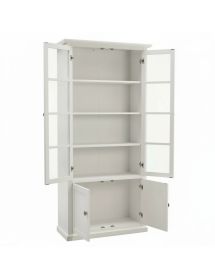 VETRINA CLASSICA IN LEGNO BIANCO ANTICATO 90X41X186H (1387)