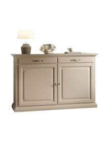MOBILI 2G - MADIA CREDENZA SHABBY IN LEGNO MASSELLO 2 PORTE AVORIO L.172 P.52 H.110