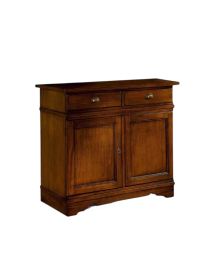 MADIA CREDENZA IN LEGNO MASSELLO 2 ANTE TINTA NOCE L.105 P.52 H.94
