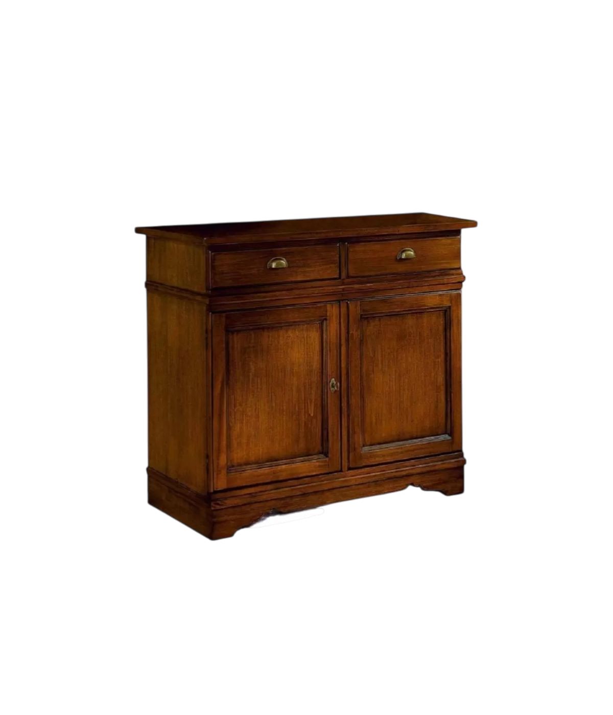 MADIA CREDENZA IN LEGNO MASSELLO 2 ANTE TINTA NOCE L.105 P.52 H.94