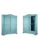 ARMADIO 2 PORTE LEGNO SHABBY AZZURRO 180x67x225