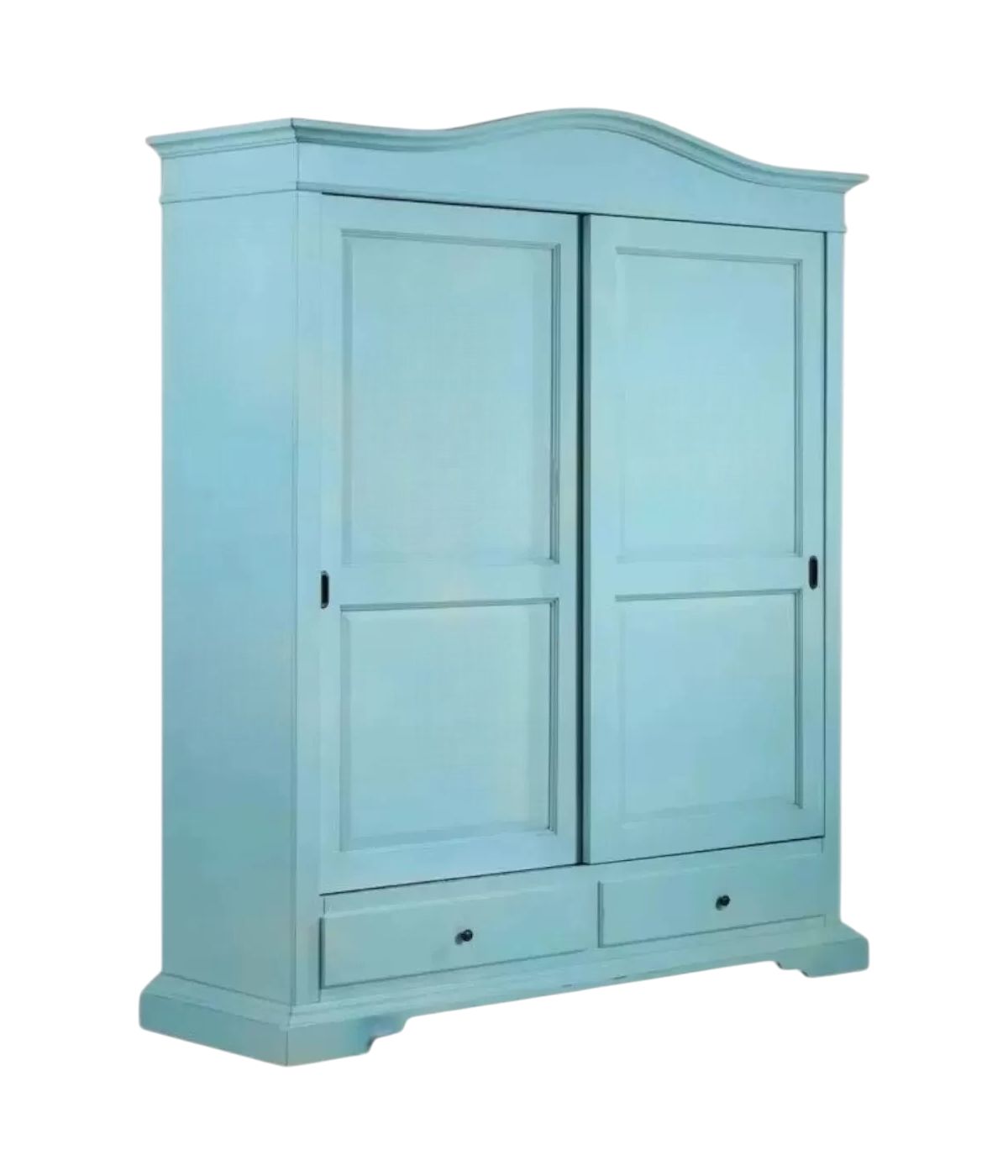 ARMADIO 2 PORTE LEGNO SHABBY AZZURRO 180x67x225