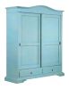 ARMADIO 2 PORTE LEGNO SHABBY AZZURRO 180x67x225