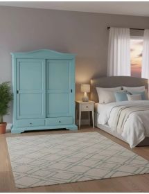 ARMADIO 2 PORTE LEGNO SHABBY AZZURRO 180x67x225