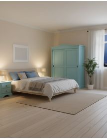 ARMADIO 2 PORTE LEGNO SHABBY AZZURRO 180x67x225