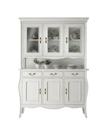 Cristalliera classica legno bianco spigolato marrone 151x50x214 (3088+3089)