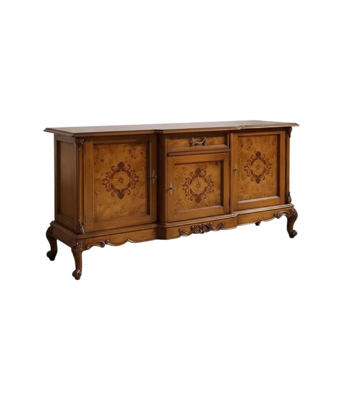 MADIA CREDENZA IN LEGNO DI RADICA 3 PORTE IMPERO BASSANO L.179 P.61 H.92