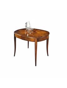 Tavolo ovalino Classico Legno Intarsio Venezia Noce 115x95x77