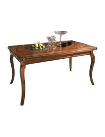 MOBILI 2G - Tavolo allungabile quadrato classico tinta noce 110X110x78 vista laterale