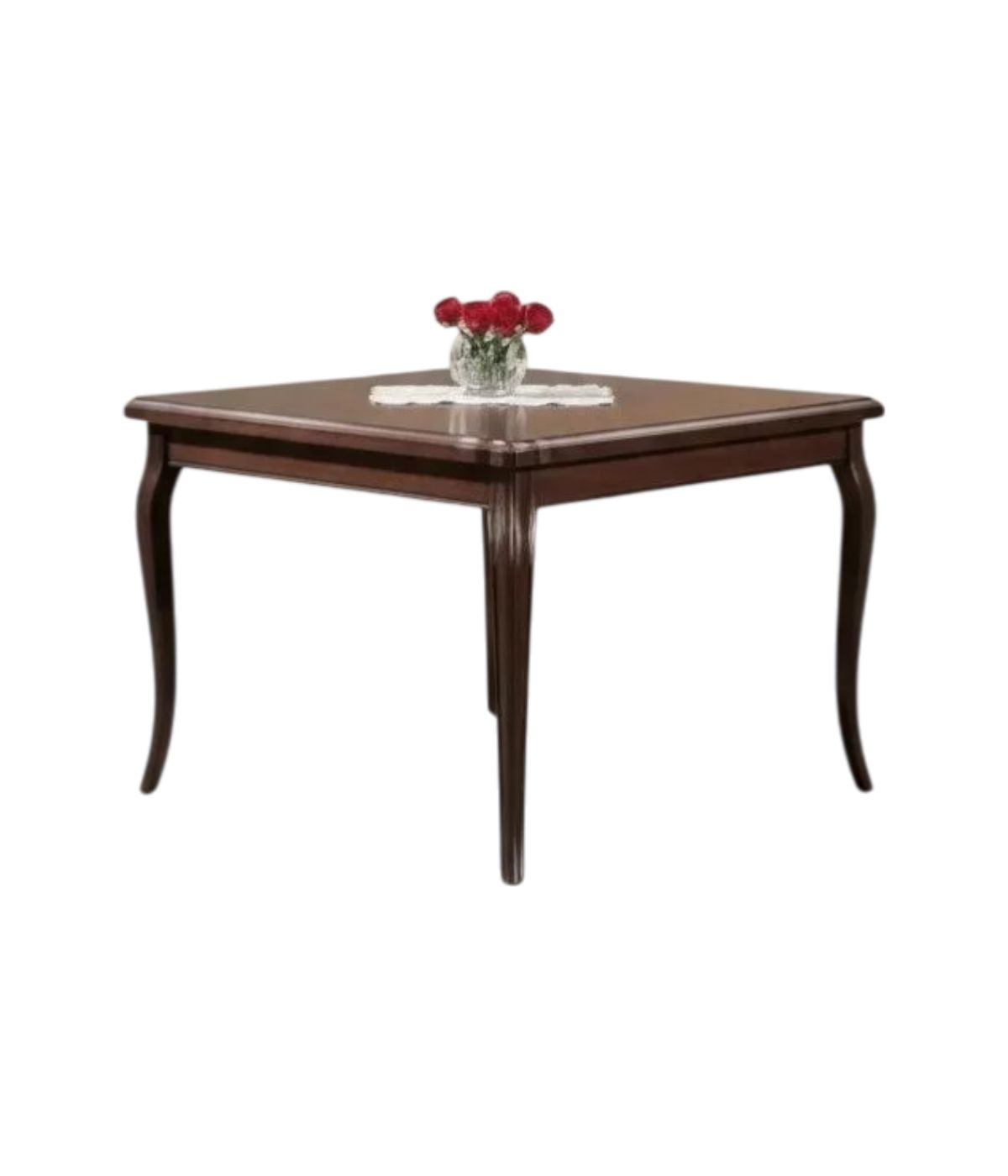 Tavolo quadrato allungabile classico tinta noce 120X120x78