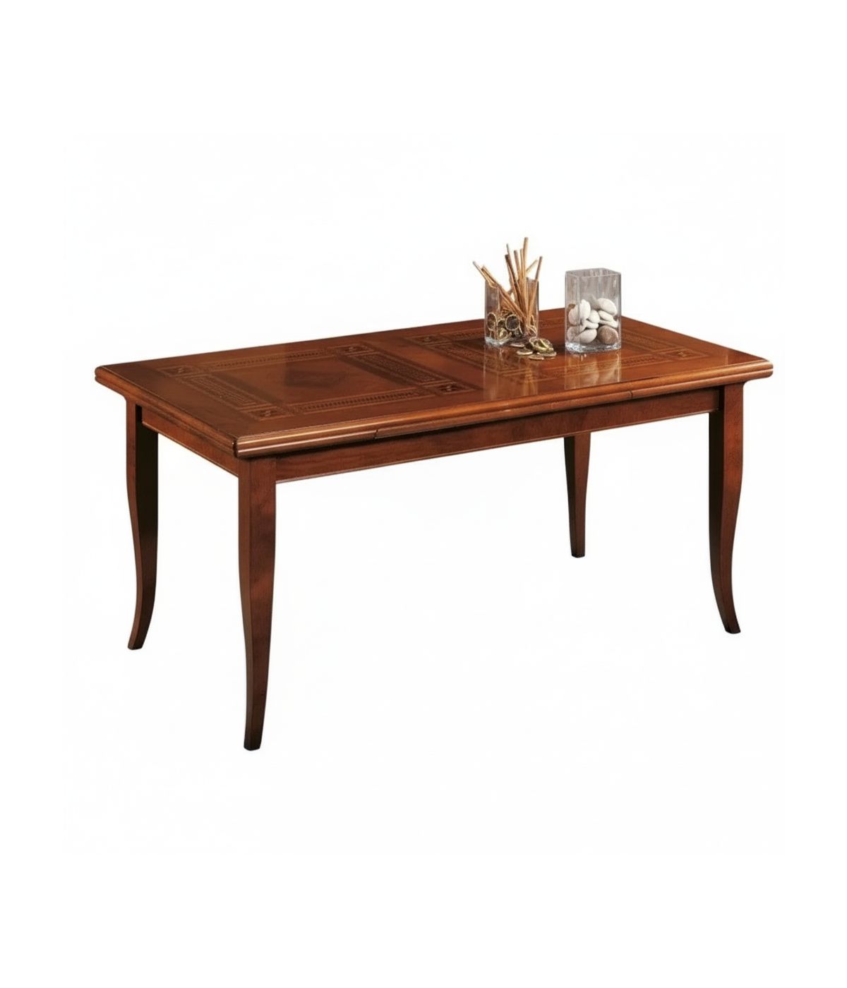 Tavolo allungabile rettangolare classico intarsio finitura bassano 170X90x78