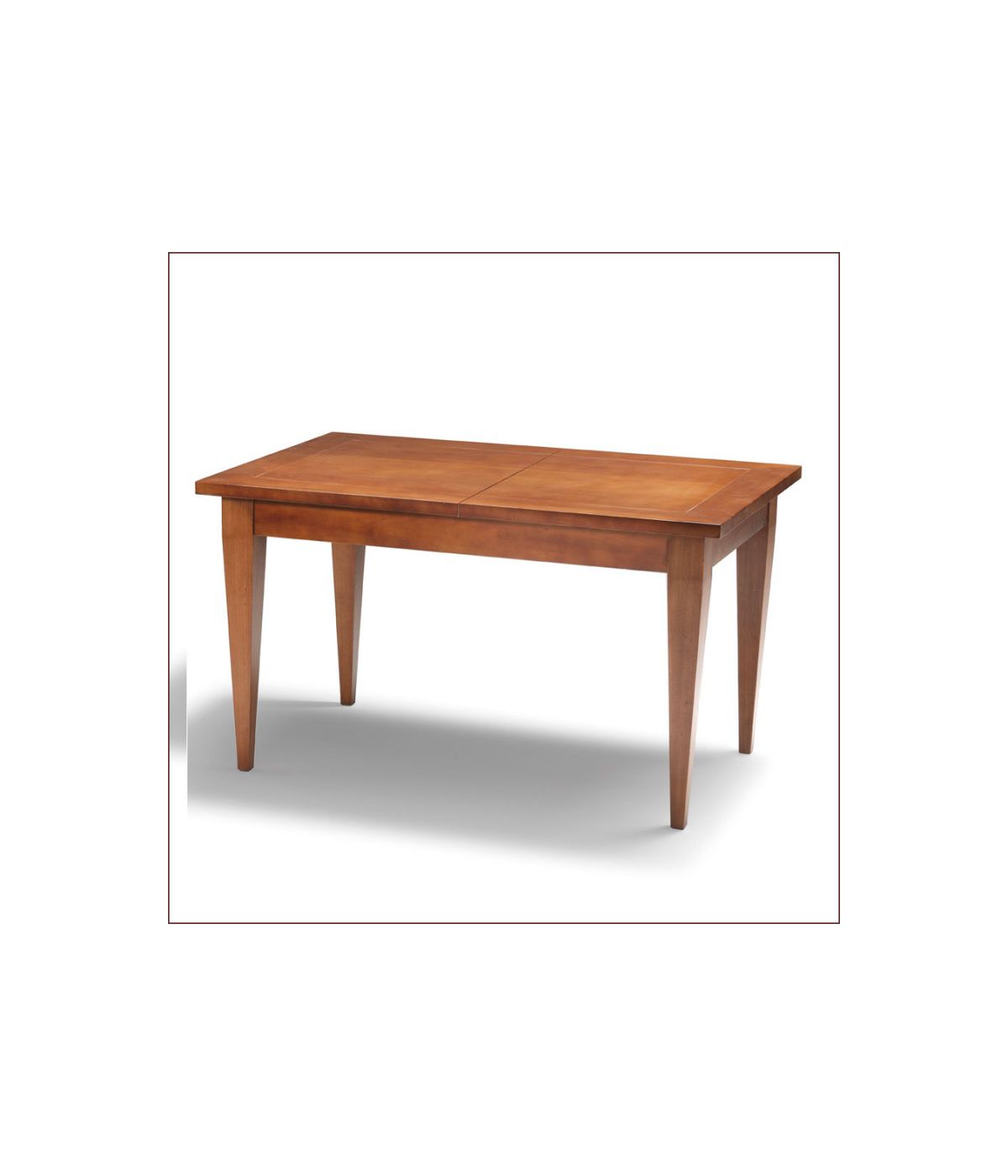 TAVOLO ALLUNGABILE GAMBA A SPILLO LEGNO MASSELLO TINTA NOCE L.160 P.90 H.80