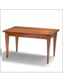 TAVOLO ALLUNGABILE GAMBA A SPILLO LEGNO MASSELLO TINTA NOCE L.180 P.90 H.80