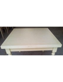 MOBILI 2G - TAVOLO A LIBRO IN LEGNO LACCATO AVORIO-OCRA  L.100 P.100 H.80