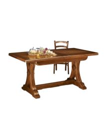 TAVOLO ARTE POVERA ALLUNGABILE  RIQUADRATO IN LEGNO L.180 P.85 H.78