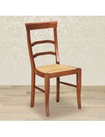 Sedia classica legno massello vari colori seduta paglia 47X55X96