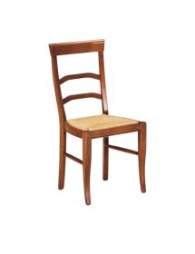 Sedia classica legno massello vari colori seduta paglia 47X55X96