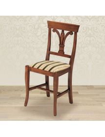 Sedia classica legno massello vari colori seduta imbottita 44X50X92