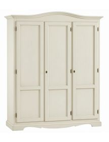 Armadio 3 ante legno shabby avorio anticato 158x56X197
