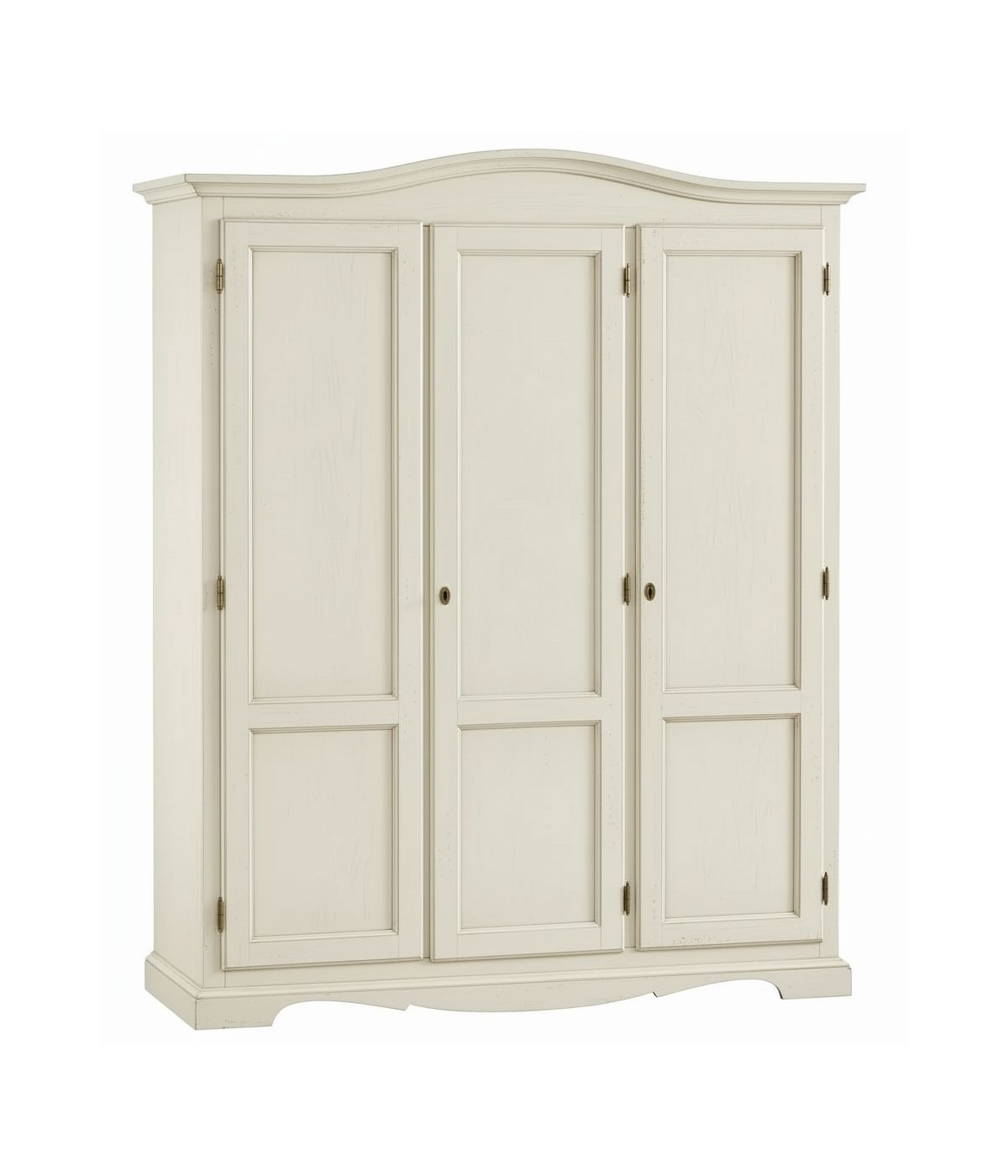 Armadio 3 ante legno shabby avorio anticato 158x56X197