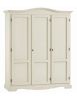 Armadio 3 ante legno shabby avorio anticato 158x56X197