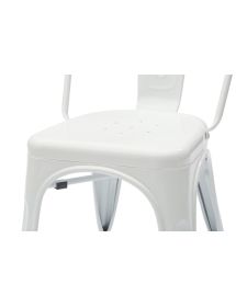 SET 6 Sedie metallo industry bianco L. 45 H. 85 P. 50 HS. 46