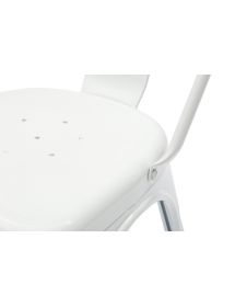 SET 6 Sedie metallo industry bianco L. 45 H. 85 P. 50 HS. 46