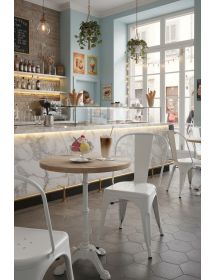 SET 6 Sedie metallo industry bianco L. 45 H. 85 P. 50 HS. 46