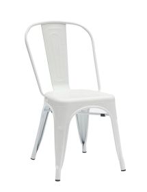 SET 6 Sedie metallo industry bianco L. 45 H. 85 P. 50 HS. 46