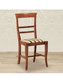SEDIA LEGNO CLASSICA SAGOMATA SEDUTA IMBOTTITA VARI COLORI 46X45X92
