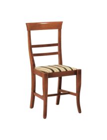SEDIA LEGNO CLASSICA SAGOMATA SEDUTA IMBOTTITA VARI COLORI 46X45X92