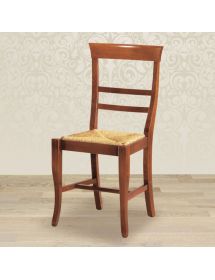 SEDIA LEGNO CLASSICA SAGOMATA SEDUTA PAGLIA VARI COLORI 46X45X92