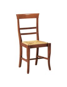 SEDIA LEGNO CLASSICA SAGOMATA SEDUTA PAGLIA VARI COLORI 46X45X92