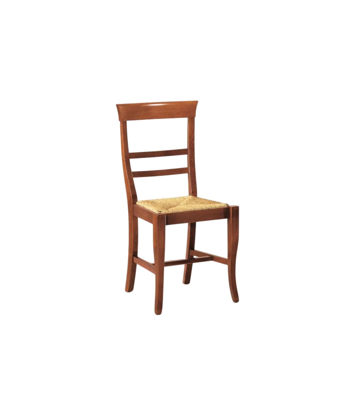 SEDIA LEGNO CLASSICA SAGOMATA SEDUTA PAGLIA VARI COLORI 46X45X92