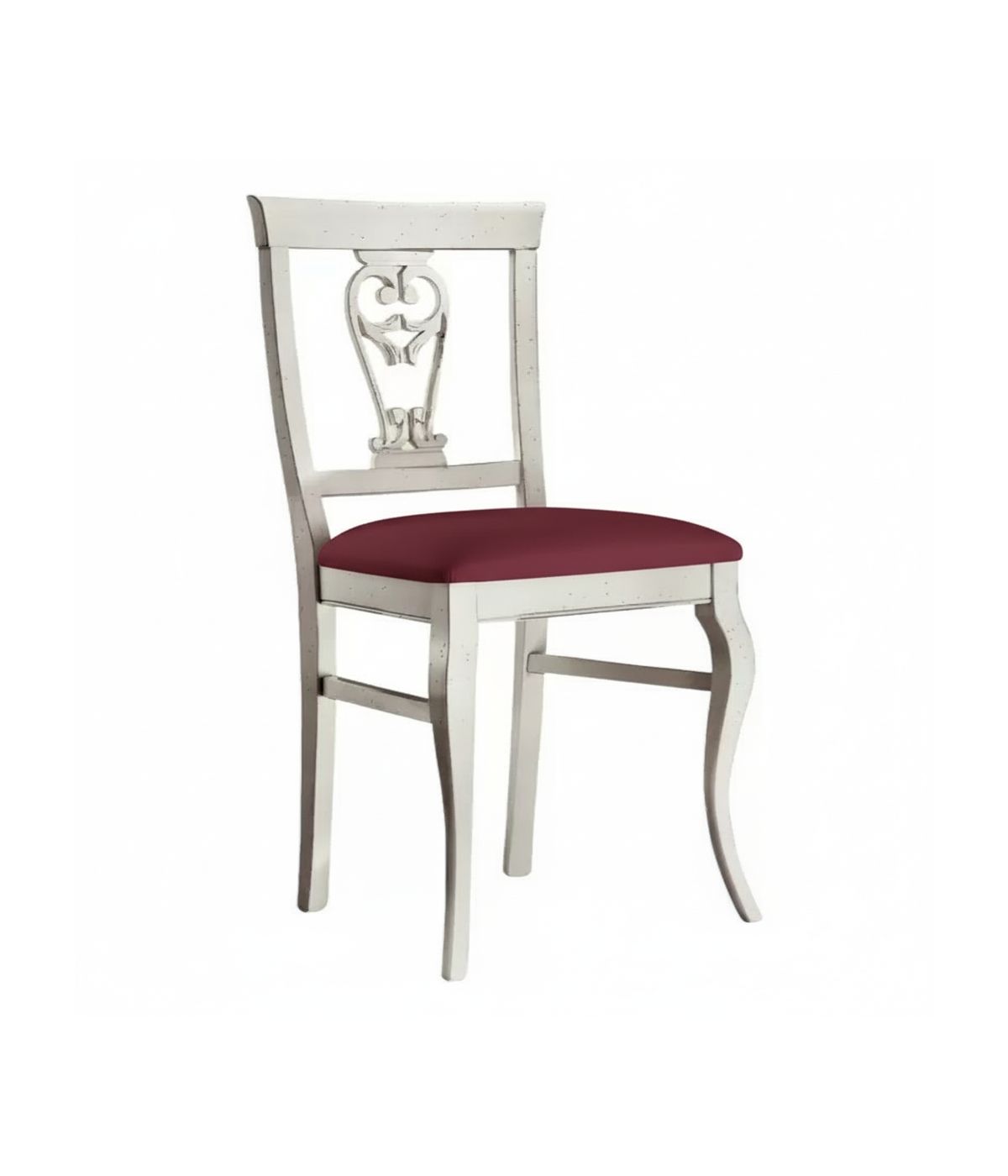 Sedia classica imbottita tessuto mongolfiera shabby bianco 46x45x93