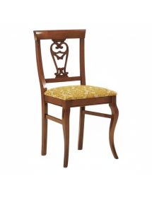 Sedia classica imbottita tessuto mongolfiera tinta noce 46x45x93