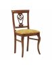 Sedia classica imbottita tessuto mongolfiera tinta noce 46x45x93
