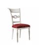 MOBILI 2G - Sedia classica imbottita tessuto shabby bianco 51x64x99 vista frontale