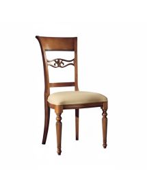 Sedia classica imbottita tessuto legno bassano 52x60x105