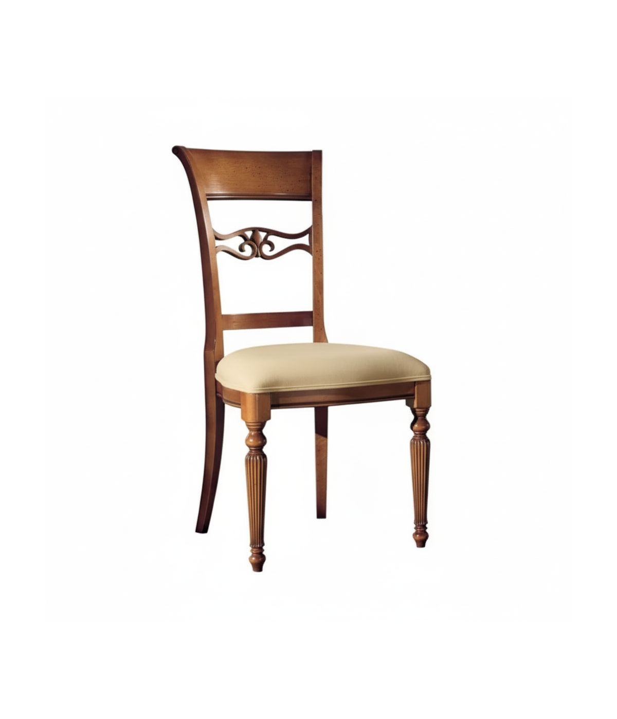 Sedia classica imbottita tessuto legno bassano 52x60x105