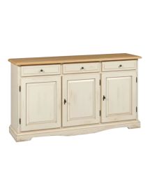 Madia credenza arte povera legno avorio anticato bicolore 156x42x85