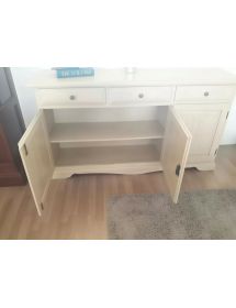 MADIA CREDENZA IN LEGNO 3 ANTE AVORIO PATINATO 156 P.42 H.85