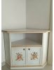 Porta tv legno 2 ante shabby bianco anticato decoro filo ocra 72X63X80